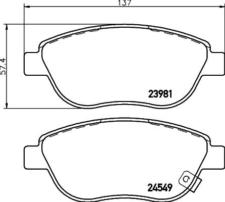 HELLA 8DB 355 013-371 - Bremžu uzliku kompl., Disku bremzes adetalas.lv