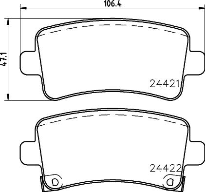 HELLA 8DB 355 012-991 - Bremžu uzliku kompl., Disku bremzes adetalas.lv