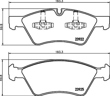 HELLA 8DB 355 012-011 - Bremžu uzliku kompl., Disku bremzes adetalas.lv