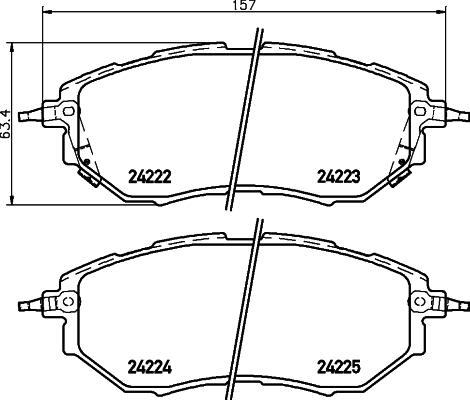 HELLA 8DB 355 012-031 - Bremžu uzliku kompl., Disku bremzes adetalas.lv