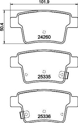 HELLA 8DB 355 012-171 - Bremžu uzliku kompl., Disku bremzes adetalas.lv