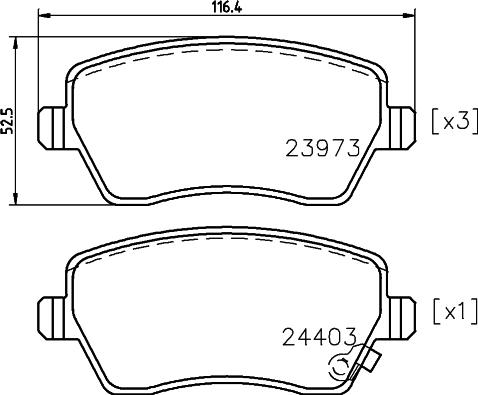 HELLA 8DB 355 012-301 - Bremžu uzliku kompl., Disku bremzes adetalas.lv