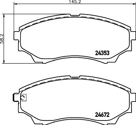 HELLA 8DB 355 012-381 - Bremžu uzliku kompl., Disku bremzes adetalas.lv