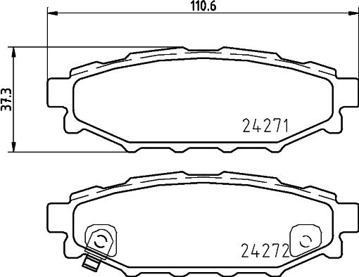 HELLA 8DB 355 012-261 - Bremžu uzliku kompl., Disku bremzes adetalas.lv