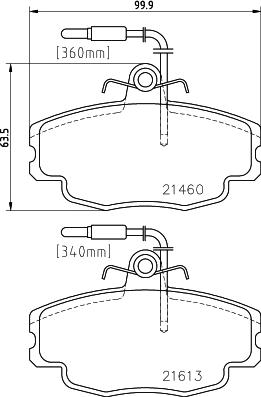 HELLA 8DB 355 017-981 - Bremžu uzliku kompl., Disku bremzes adetalas.lv