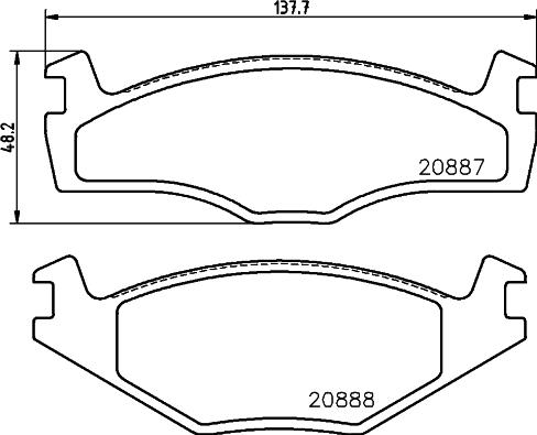 HELLA 8DB 355 017-521 - Bremžu uzliku kompl., Disku bremzes adetalas.lv