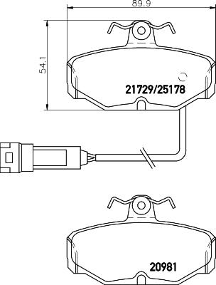 HELLA 8DB 355 017-631 - Bremžu uzliku kompl., Disku bremzes adetalas.lv