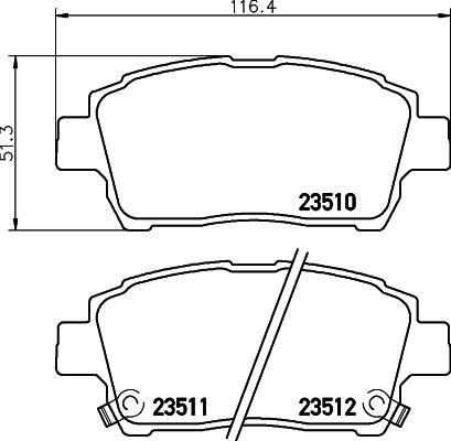 HELLA 8DB 355 027-591 - Bremžu uzliku kompl., Disku bremzes adetalas.lv