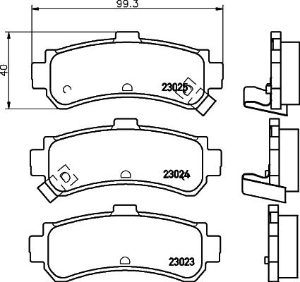 HELLA 8DB 355 017-191 - Bremžu uzliku kompl., Disku bremzes adetalas.lv