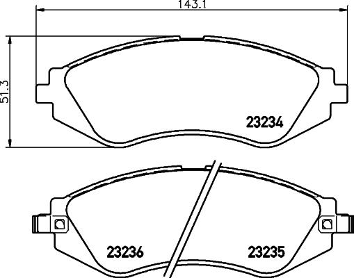 HELLA 8DB 355 029-561 - Bremžu uzliku kompl., Disku bremzes adetalas.lv