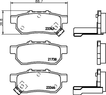 HELLA 8DB 355 017-151 - Bremžu uzliku kompl., Disku bremzes adetalas.lv