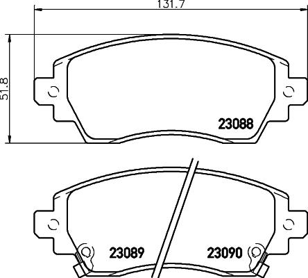 HELLA 8DB 355 017-101 - Bremžu uzliku kompl., Disku bremzes adetalas.lv