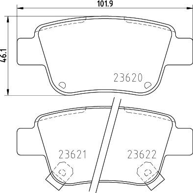 HELLA 8DB 355 017-331 - Bremžu uzliku kompl., Disku bremzes adetalas.lv