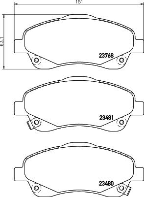 HELLA 8DB 355 017-321 - Bremžu uzliku kompl., Disku bremzes adetalas.lv