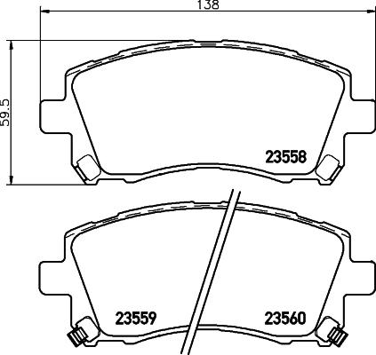 HELLA 8DB 355 017-291 - Bremžu uzliku kompl., Disku bremzes adetalas.lv