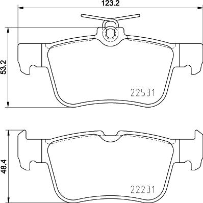 HELLA 8DB 355 039-831 - Bremžu uzliku kompl., Disku bremzes adetalas.lv