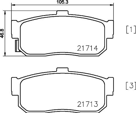 HELLA 8DB 355 036-591 - Bremžu uzliku kompl., Disku bremzes adetalas.lv