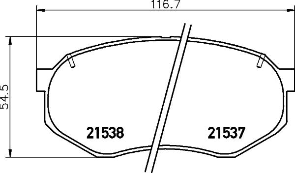 HELLA 8DB 355 036-811 - Bremžu uzliku kompl., Disku bremzes adetalas.lv