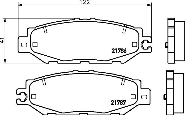 HELLA 8DB 355 030-541 - Bremžu uzliku kompl., Disku bremzes adetalas.lv