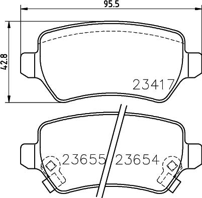 HELLA 8DB 355 030-121 - Bremžu uzliku kompl., Disku bremzes adetalas.lv