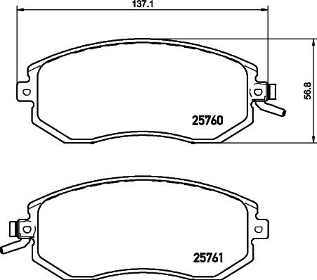 HELLA 8DB 355 030-331 - Bremžu uzliku kompl., Disku bremzes adetalas.lv