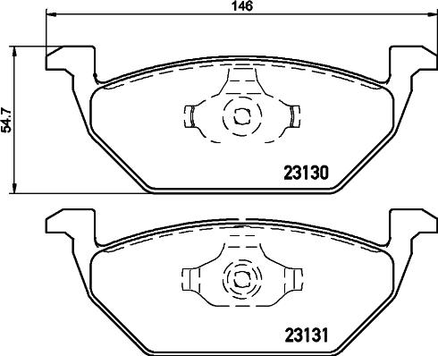 HELLA 8DB 355 031-481 - Bremžu uzliku kompl., Disku bremzes adetalas.lv