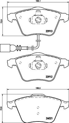 HELLA 8DB 355 031-011 - Bremžu uzliku kompl., Disku bremzes adetalas.lv