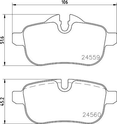 HELLA 8DB 355 031-021 - Bremžu uzliku kompl., Disku bremzes adetalas.lv