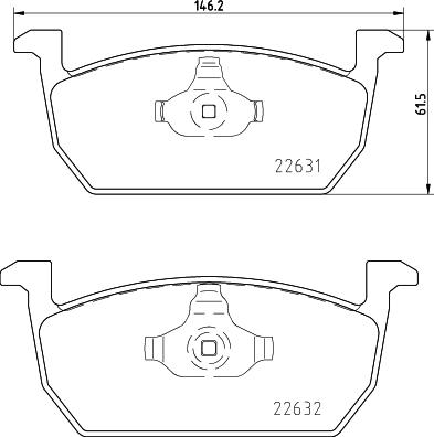 HELLA 8DB 355 032-951 - Bremžu uzliku kompl., Disku bremzes adetalas.lv