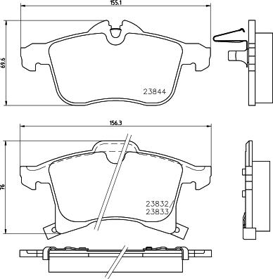 HELLA 8DB 355 032-601 - Bremžu uzliku kompl., Disku bremzes adetalas.lv