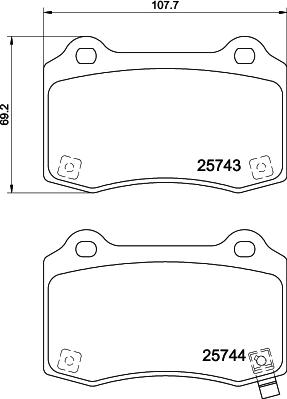 HELLA 8DB 355 037-621 - Bremžu uzliku kompl., Disku bremzes adetalas.lv