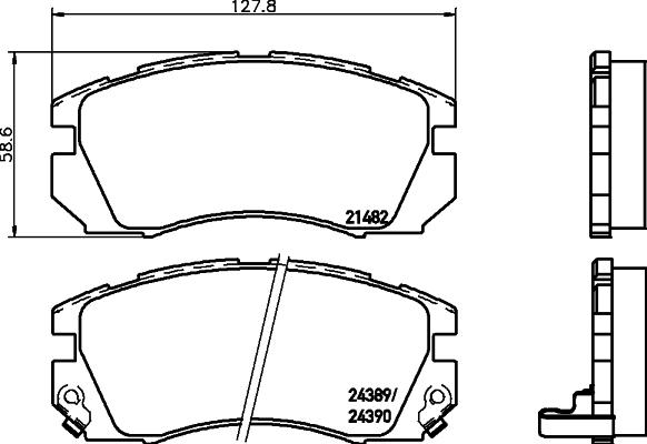 HELLA 8DB 355 037-271 - Bremžu uzliku kompl., Disku bremzes adetalas.lv