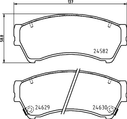 HELLA 8DB 355 029-661 - Bremžu uzliku kompl., Disku bremzes adetalas.lv