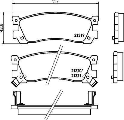 HELLA 8DB 355 029-891 - Bremžu uzliku kompl., Disku bremzes adetalas.lv