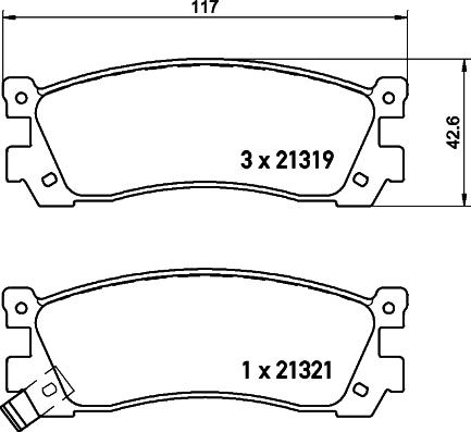 HELLA 8DB 355 029-881 - Bremžu uzliku kompl., Disku bremzes adetalas.lv