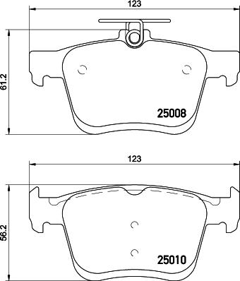 HELLA 8DB 355 026-561 - Bremžu uzliku kompl., Disku bremzes adetalas.lv