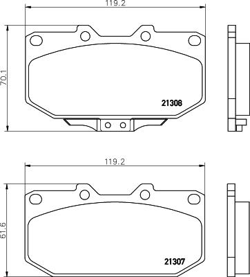 HELLA 8DB 355 026-891 - Bremžu uzliku kompl., Disku bremzes adetalas.lv