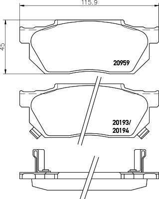 HELLA 8DB 355 026-831 - Bremžu uzliku kompl., Disku bremzes adetalas.lv