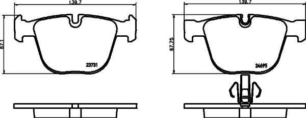 HELLA 8DB 355 026-301 - Bremžu uzliku kompl., Disku bremzes adetalas.lv