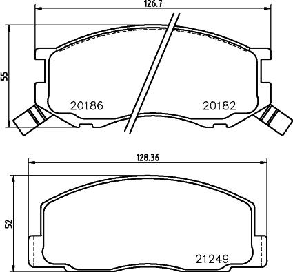 HELLA 8DB 355 026-761 - Bremžu uzliku kompl., Disku bremzes adetalas.lv