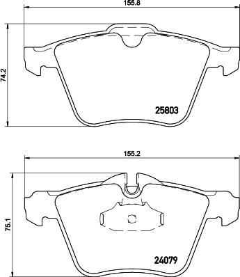 HELLA 8DB 355 020-921 - Bremžu uzliku kompl., Disku bremzes adetalas.lv