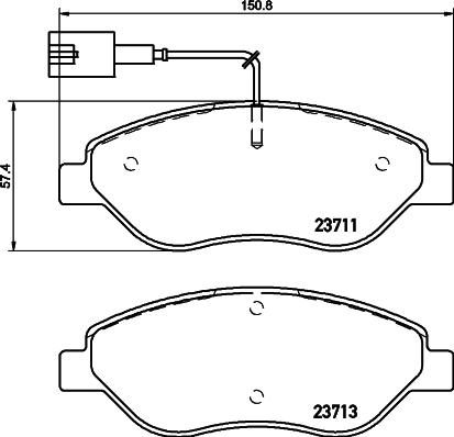 HELLA 8DB 355 020-561 - Bremžu uzliku kompl., Disku bremzes adetalas.lv