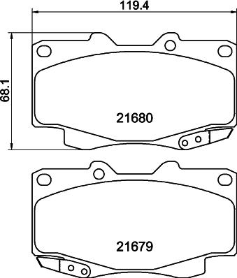 HELLA 8DB 355 020-811 - Bremžu uzliku kompl., Disku bremzes adetalas.lv