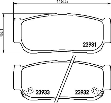 HELLA 8DB 355 020-221 - Bremžu uzliku kompl., Disku bremzes adetalas.lv