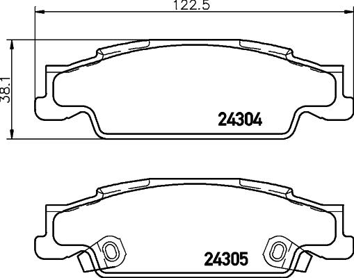 HELLA 8DB 355 021-581 - Bremžu uzliku kompl., Disku bremzes adetalas.lv