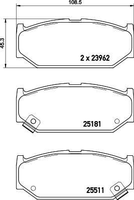 HELLA 8DB 355 021-121 - Bremžu uzliku kompl., Disku bremzes adetalas.lv