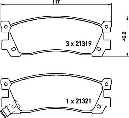 HELLA 8DB 355 021-171 - Bremžu uzliku kompl., Disku bremzes adetalas.lv