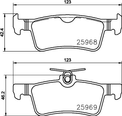 HELLA 8DB 355 021-701 - Bremžu uzliku kompl., Disku bremzes adetalas.lv