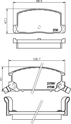 HELLA 8DB 355 028-991 - Bremžu uzliku kompl., Disku bremzes adetalas.lv