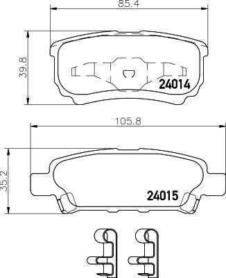 HELLA 8DB 355 028-161 - Bremžu uzliku kompl., Disku bremzes adetalas.lv